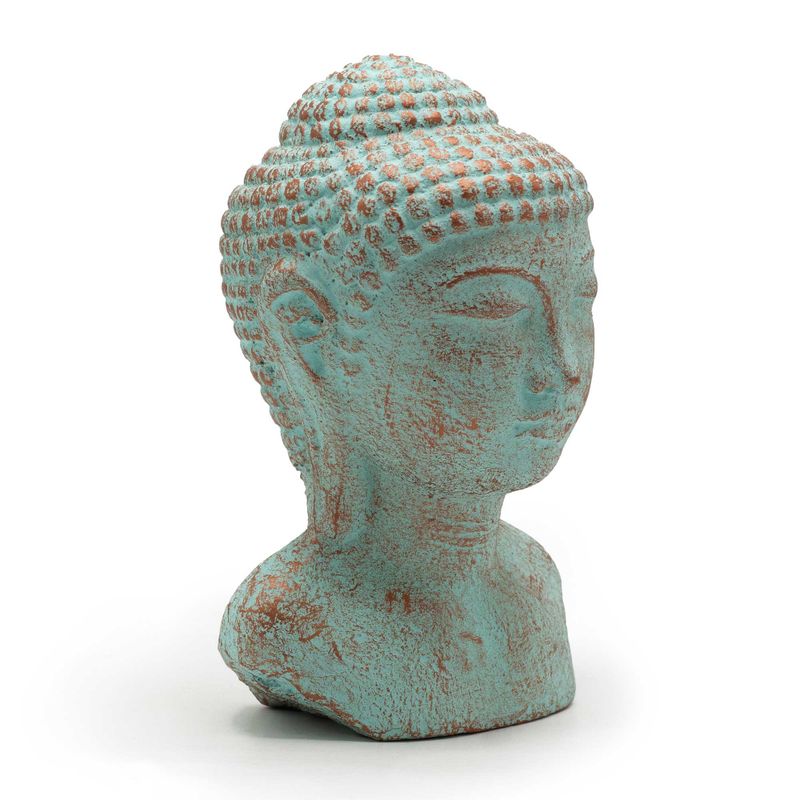 Tranquility Buddha Head - Green Copper