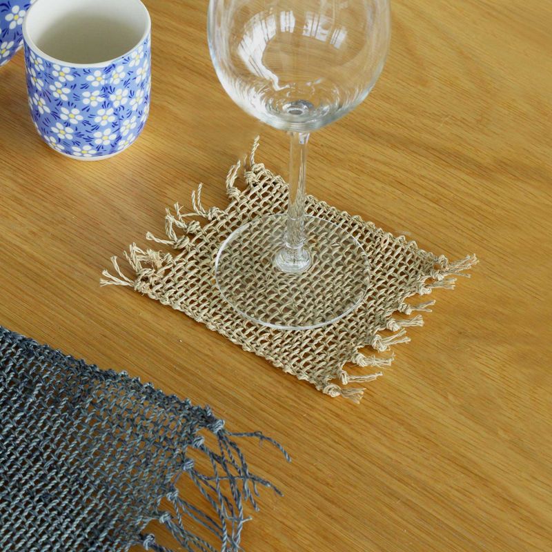 Seagrass Fringe Natural Coaster - Natural