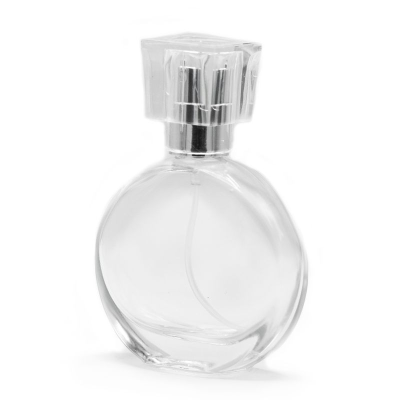 50ml Oval Bottle, Silver Spray and Crystal Cap
