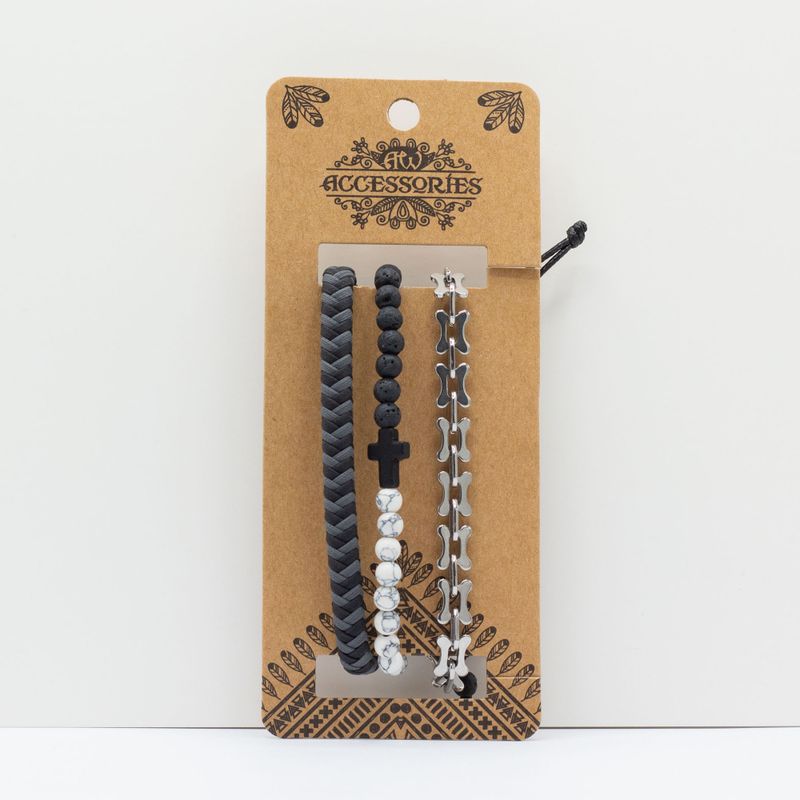 Mens Premium Bracelet Set - City Slicker Blacks (asst)