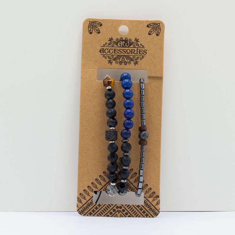Mens Premium Bracelet Set - Med Set Blues (asst)