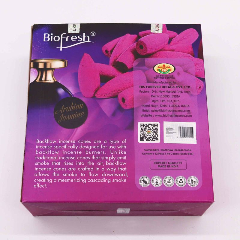 Biofresh Backflow Incense Cones (40 cones) - Arabian Jasmine