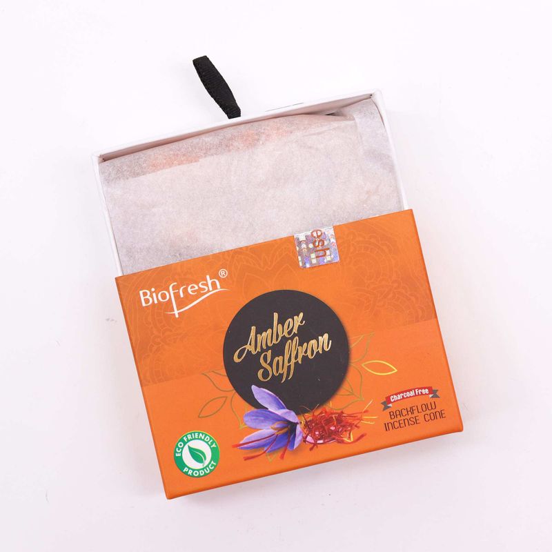 Biofresh Backflow Incense Cones (40 cones) - Amber Safron