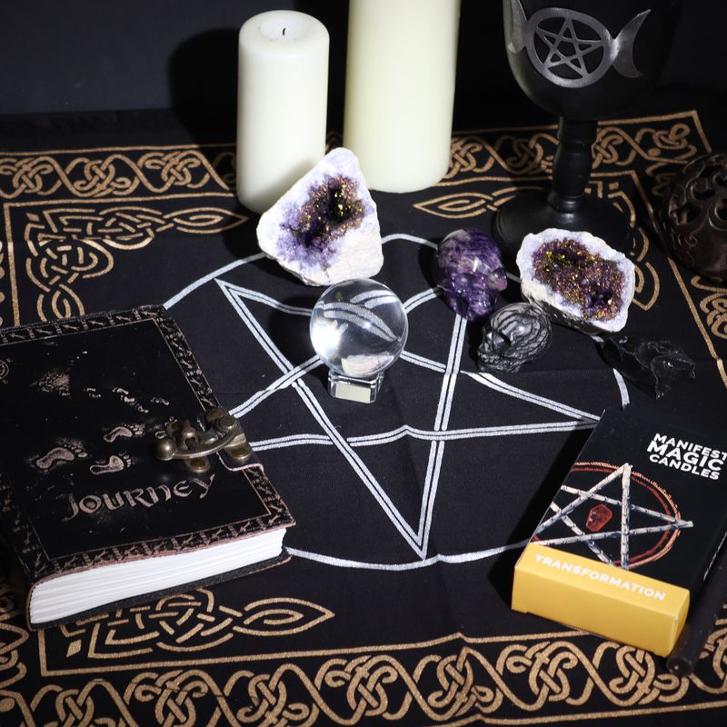 Esoteric Fringed Altar Cloth - Pentagram