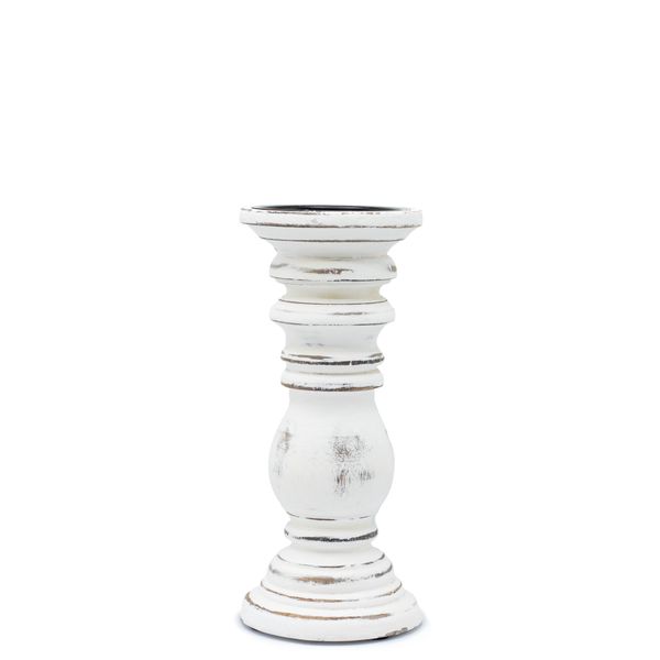 Classic Candle Stand - Whitewash - 23x10cm - Small