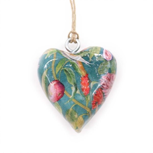 Lrg Decor Wood Hearts -  Bird & Floral