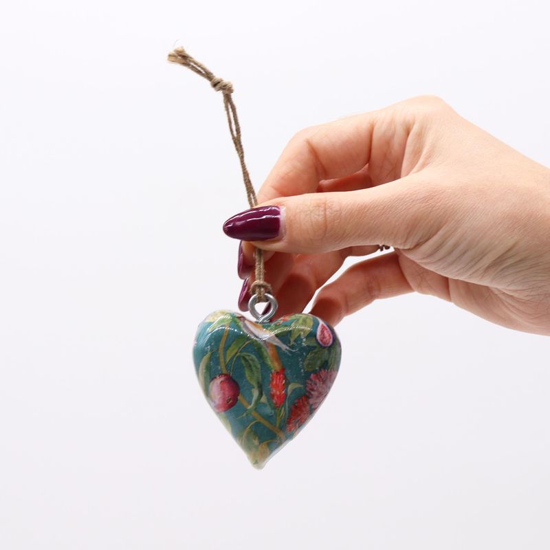 Lrg Decor Wood Hearts -  Bird & Floral