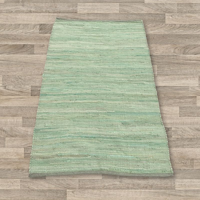 Small Indian Handloom Cotton Rug - 50x90cm - Aqua