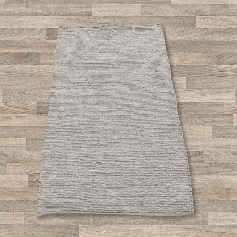Small Indian Handloom Cotton Rug - 50x90cm - Grey