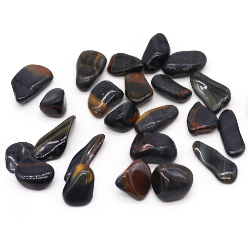 African Gemstone Tigers Eye - Blue - Size 5 - 16mm (KG)