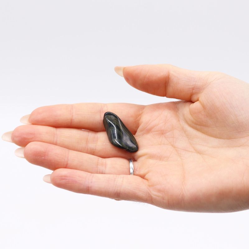 African Gemstone Tigers Eye - Blue - Size 5 - 16mm (KG)