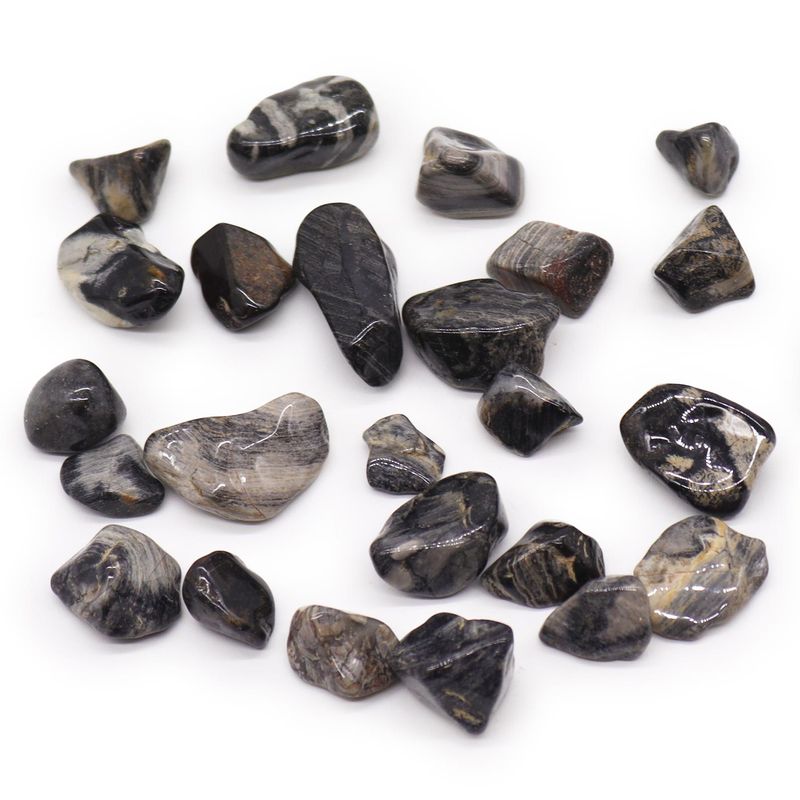 African Gemstone Jasper Silver Leaf - Size 5 - 16mm (KG)