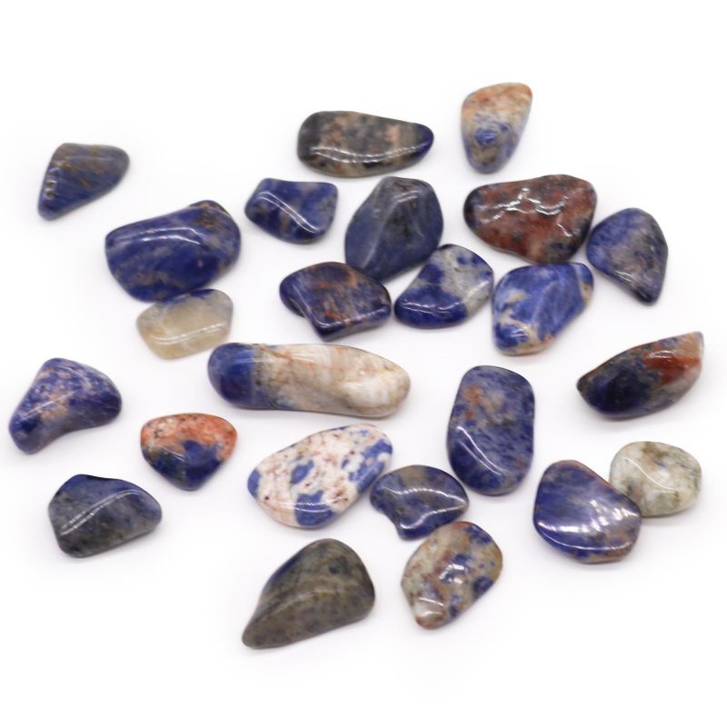 African Gemstone Sodalite - Spotted Blue - Size 5 - 16mm (KG)