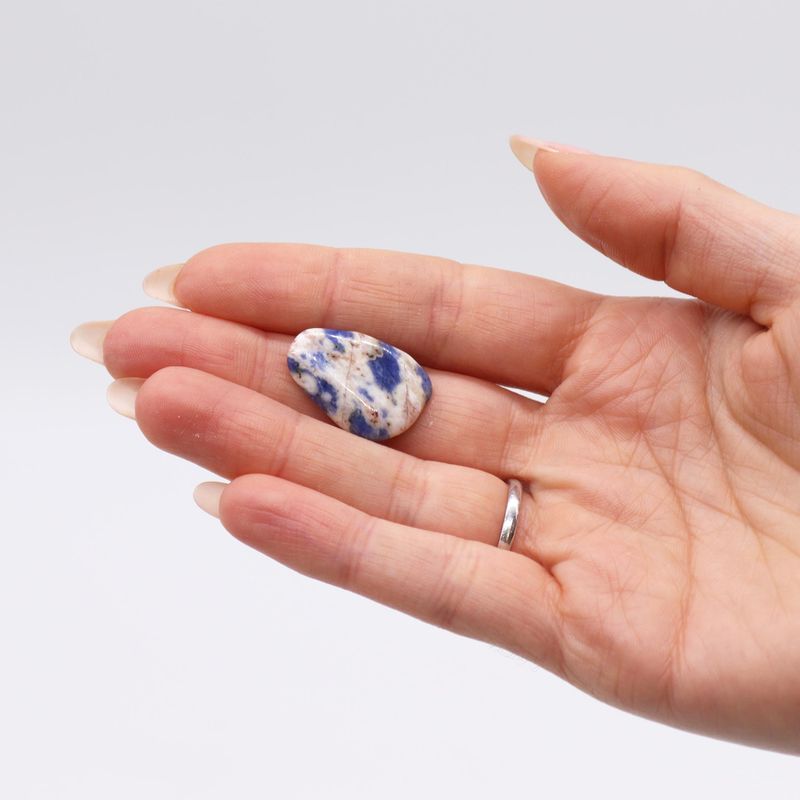 African Gemstone Sodalite - Spotted Blue - Size 5 - 16mm (KG)