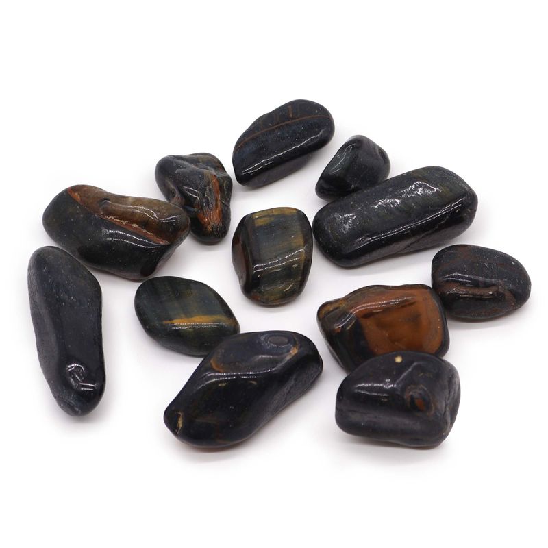 African Gemstone Tigers Eye - Blue - Size 7 - 26mm (KG)