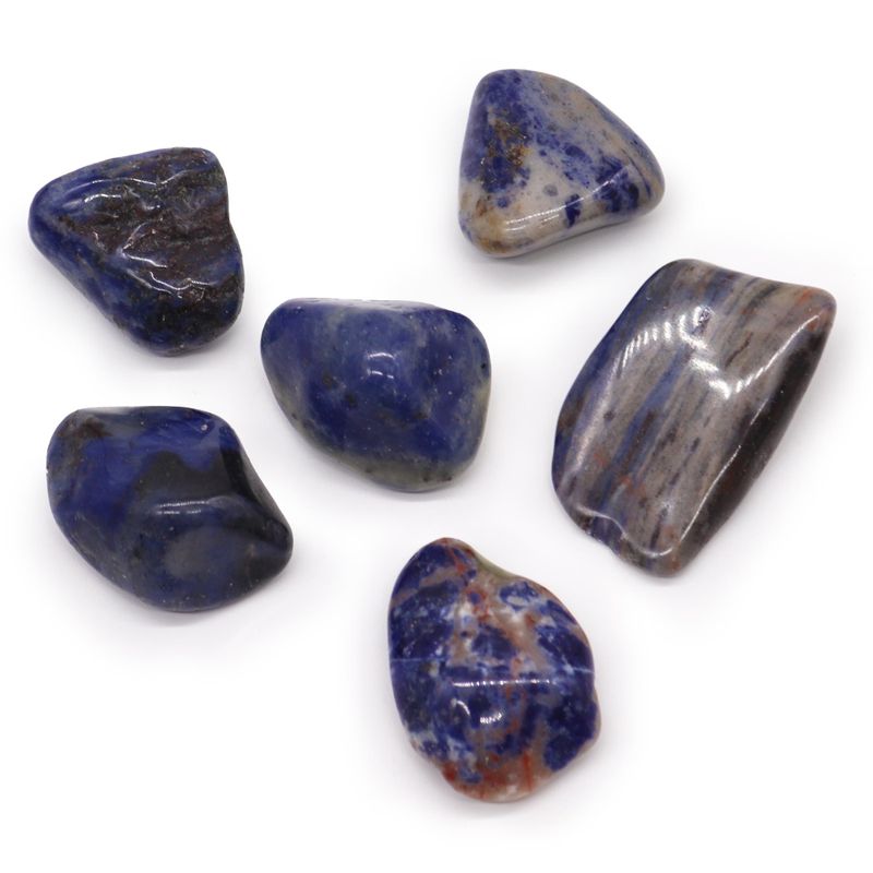 African Gemstone Sodalite - Spotted Blue - Size 8 - 30mm (KG)