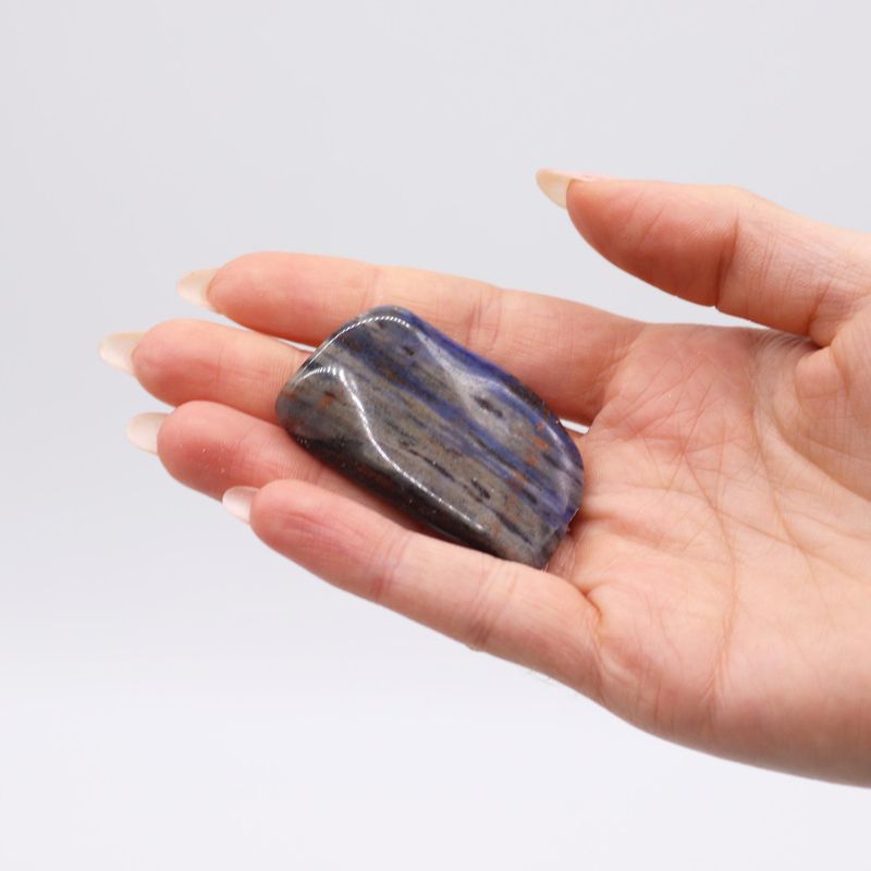 African Gemstone Sodalite - Spotted Blue - Size 8 - 30mm (KG)
