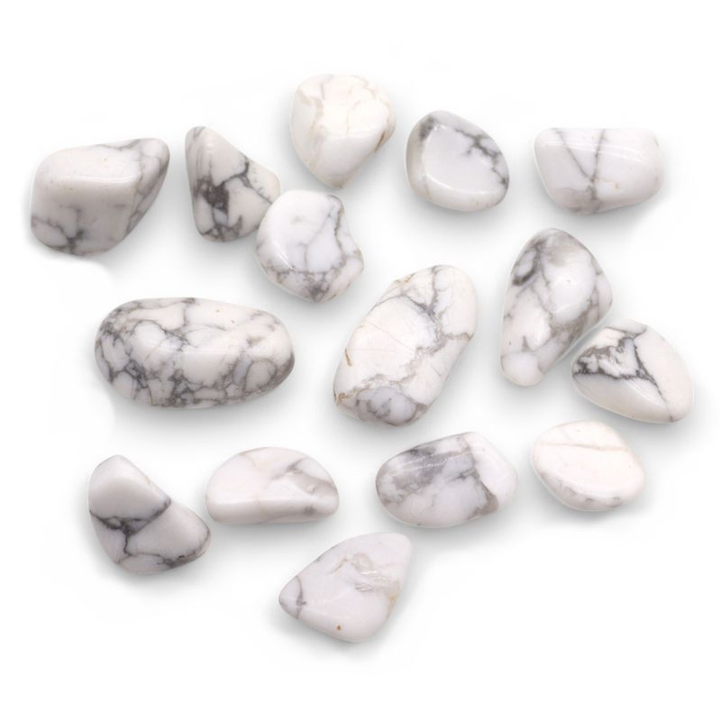 M Tumble Stone - Howlite, White
