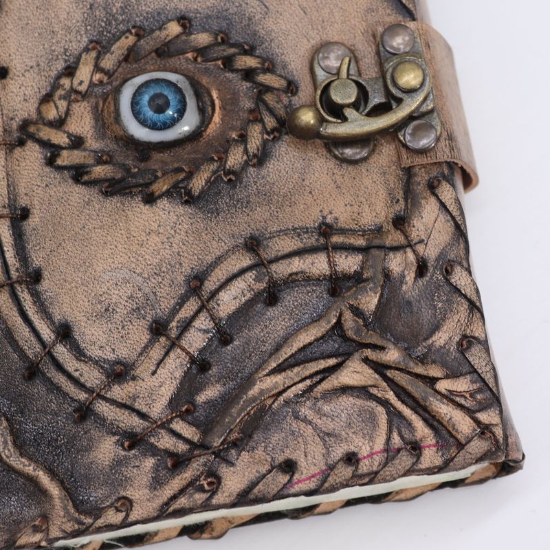 Brown Tan Book - Evil Eye Decor - 160 Deckle Edges Pages - 5x7"