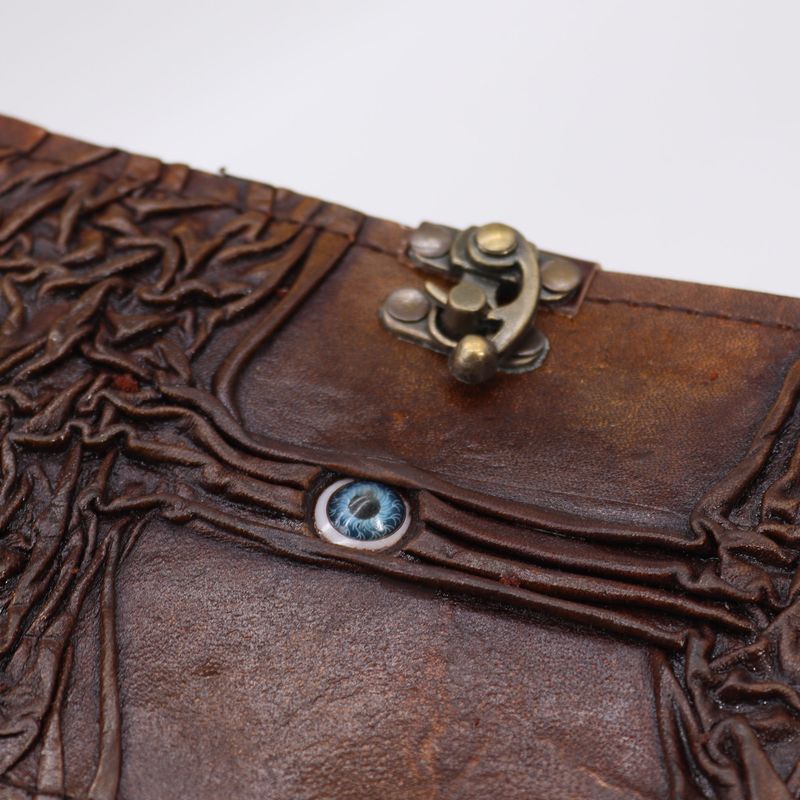 Black Tan Book - Evil Eye Decor - 160 Deckle Edges Pages - 5x7"