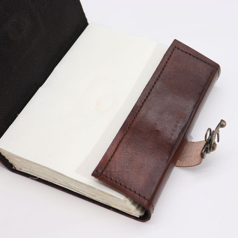Black Tan Book - Evil Eye Decor - 160 Deckle Edges Pages - 5x7"