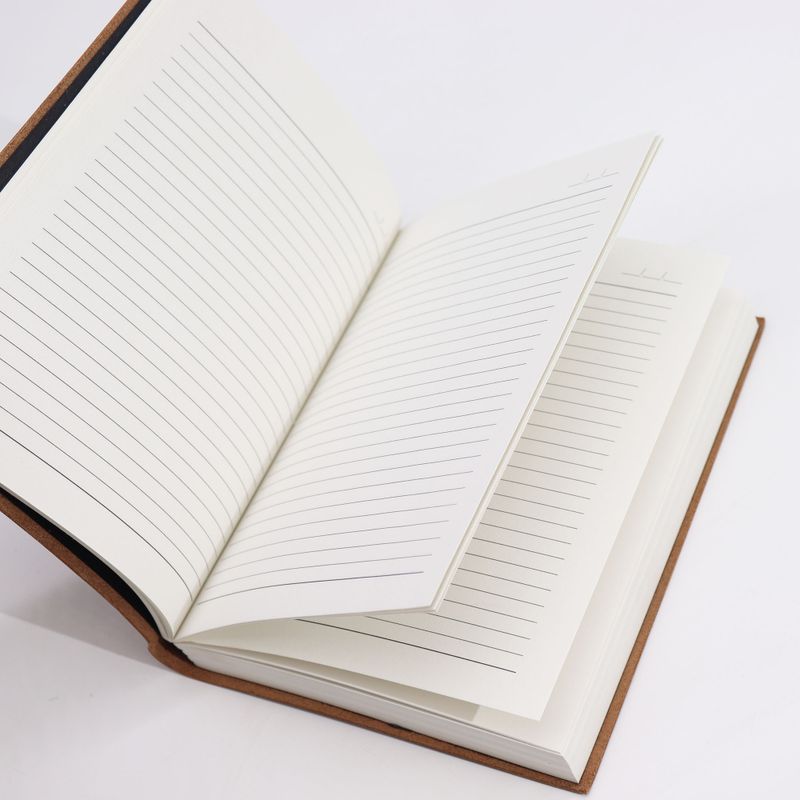 Lrg Dark Tan Daily Notebook - 100 Lined Pages - 6x8"