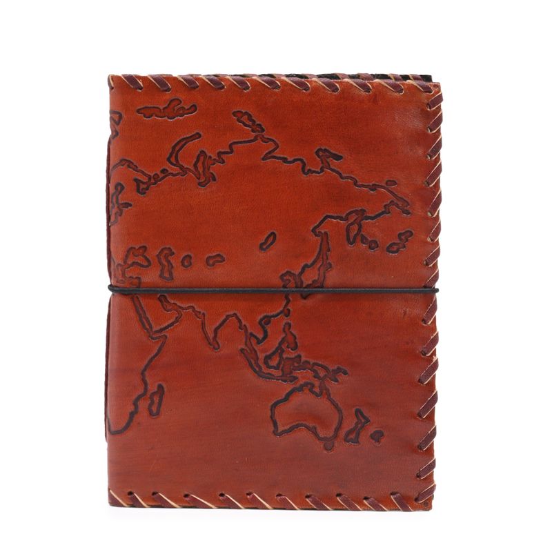 Travel Journal with wrap - Light Tan - 96 pages - 7x5"