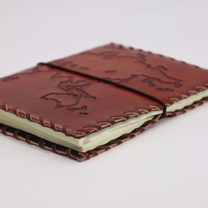Travel Journal with wrap - Light Tan - 96 pages - 7x5"