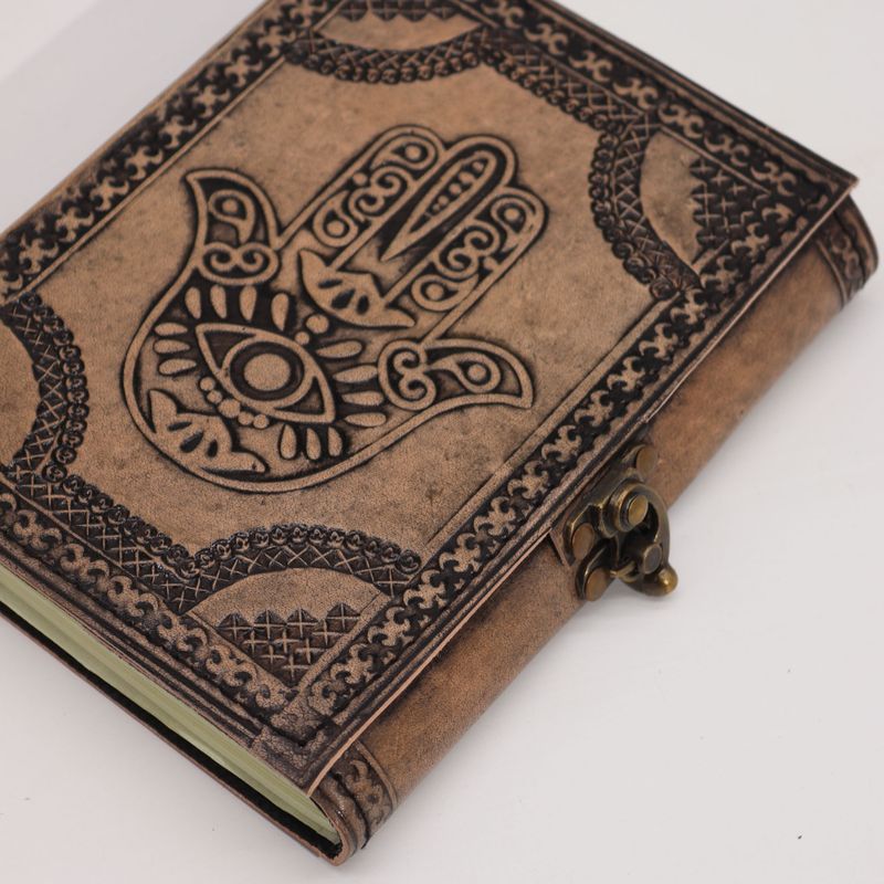 Hamsa - Esoteric Notebook - Antique Grey - 200 pages Stich Edge- 7x5"