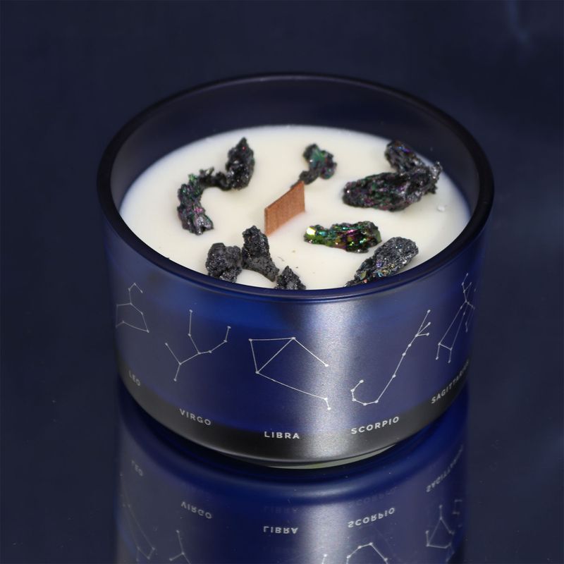 Zodiac Crystal Candle with Gemstone Bracelet - Scorpio
