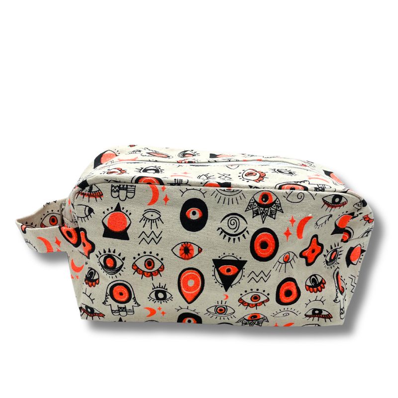 Med Multi Eyes Cotton Canvas Toilet Bag