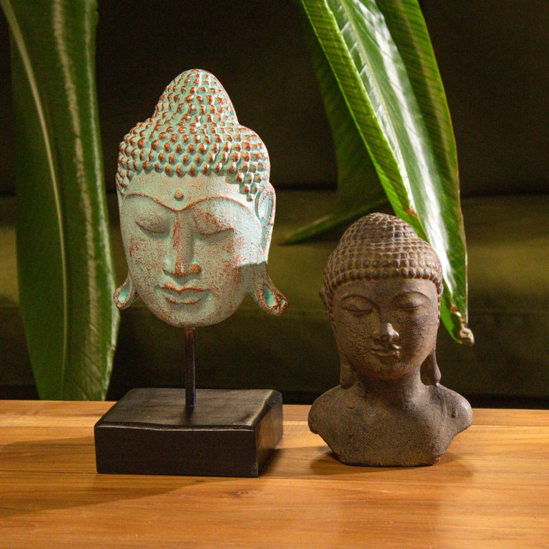 Tranquility Buddha Head  - Grey