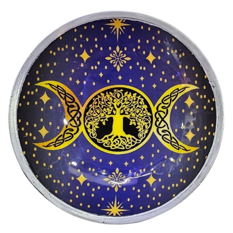 Enamelled Offering Plate - Purple Triple Moon