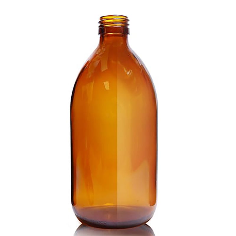 500ml Amber Glass Medicine Bottle - No Cap