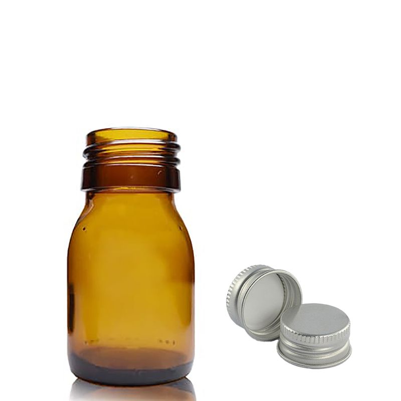 30ml Amber Glass Medicine Bottle - No Cap
