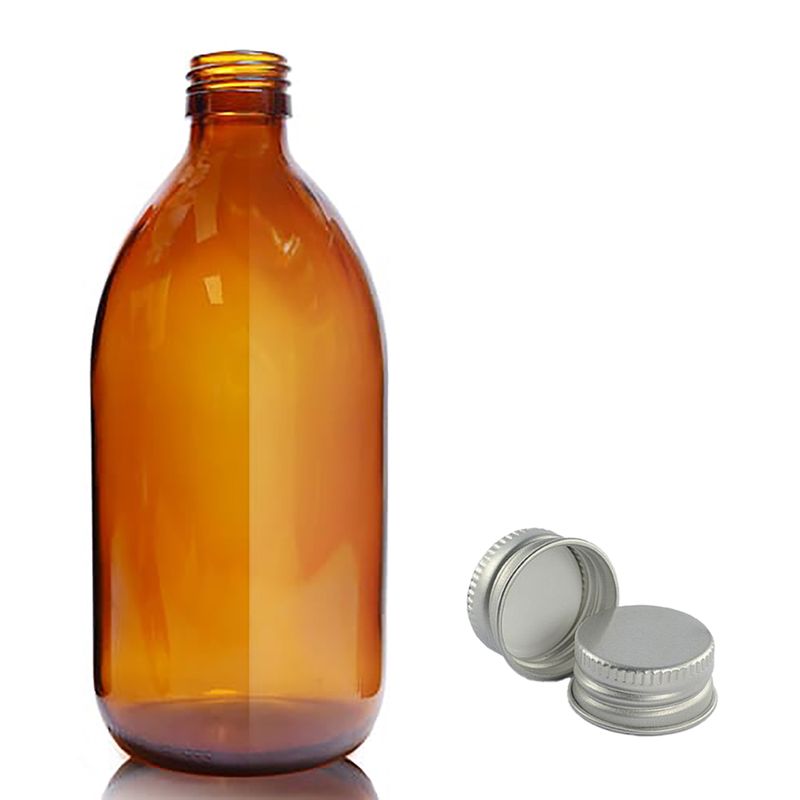 500ml Amber Glass Medicine Bottle - No Cap