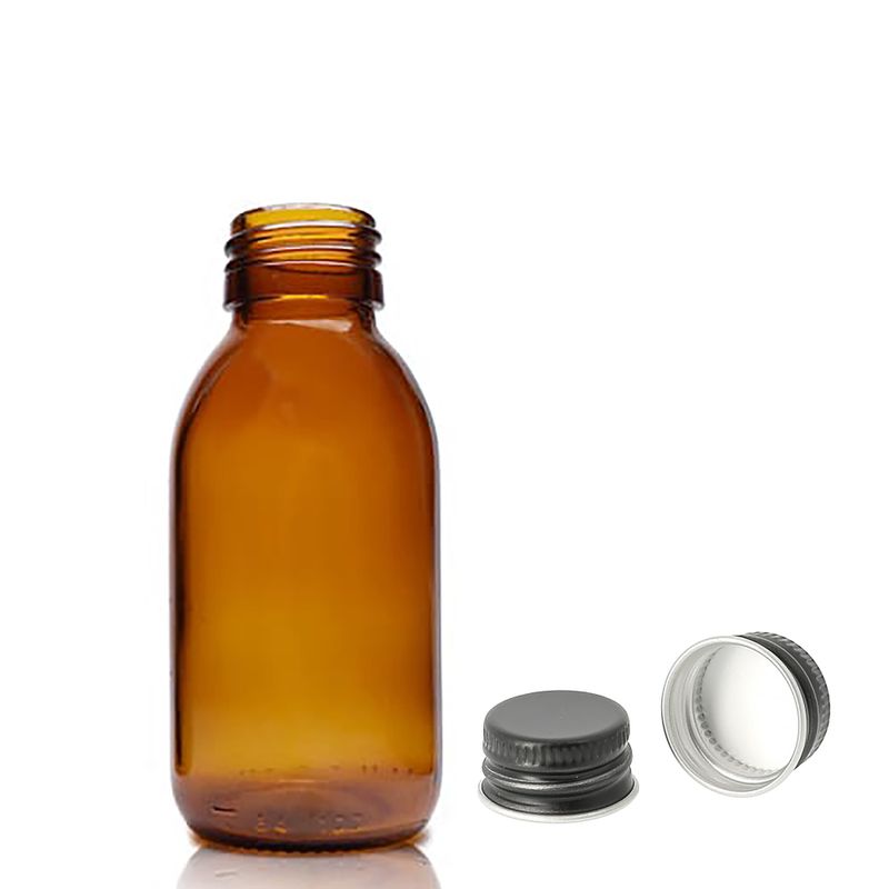 100ml Amber Glass Medicine Bottle - No Cap