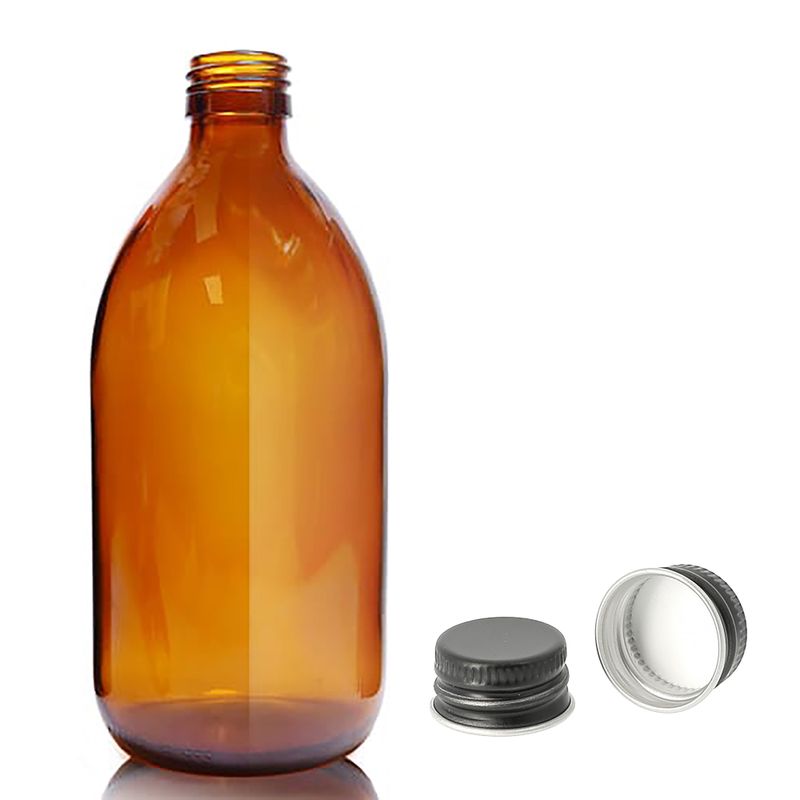 500ml Amber Glass Medicine Bottle - No Cap
