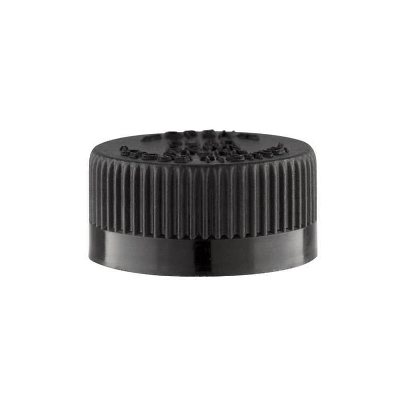 Cap for Glass Medicine Bottle Black CR/TP 28mm