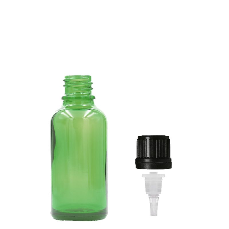 5ml Green Glass Dropper Bottle  - No Cap
