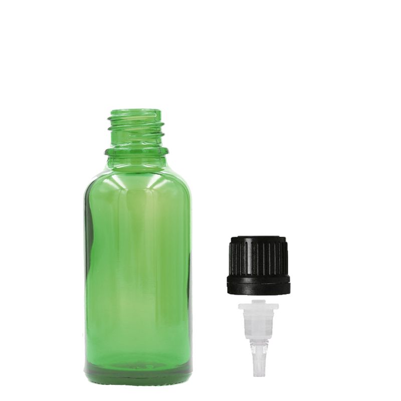 10ml Green Glass Dropper Bottle  - No Cap