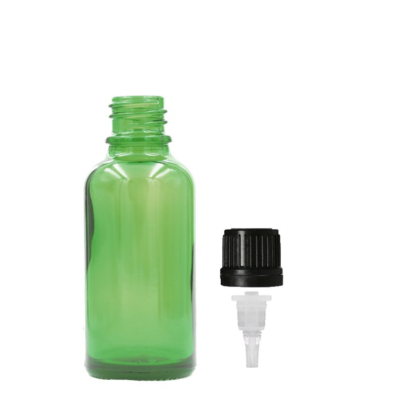 15ml Green Glass Dropper Bottle -  No Cap