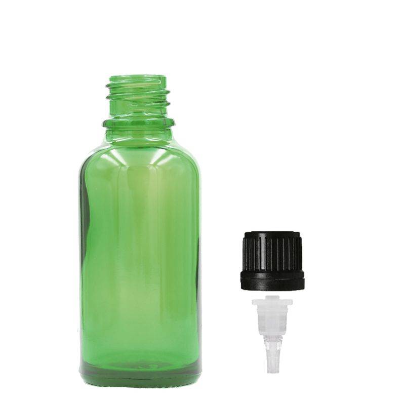 30ml Green Glass Dropper Bottle  - No Cap