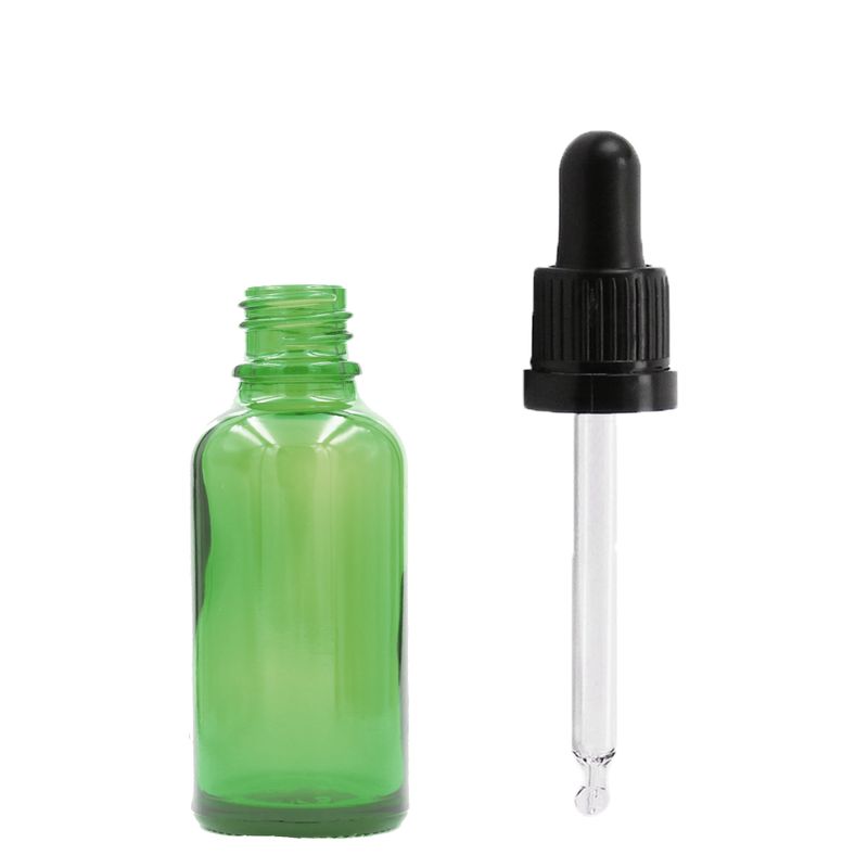 5ml Green Glass Dropper Bottle  - No Cap