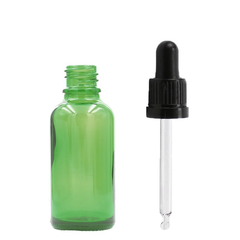 10ml Green Glass Dropper Bottle  - No Cap