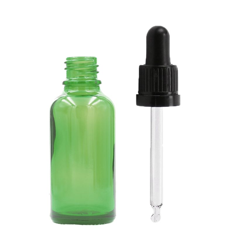 15ml Green Glass Dropper Bottle -  No Cap