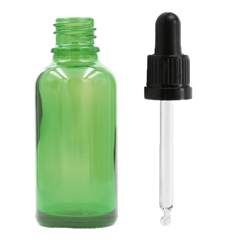 100ml Green Glass Dropper Bottle  - No Cap