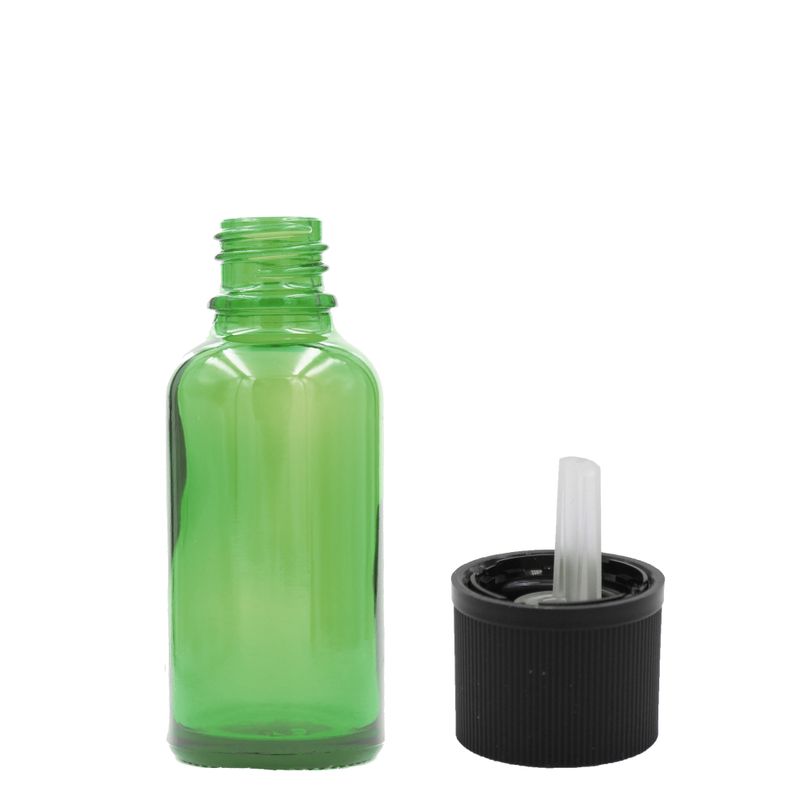 10ml Green Glass Dropper Bottle  - No Cap