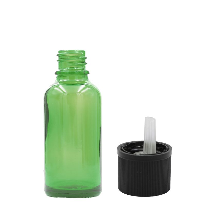 15ml Green Glass Dropper Bottle -  No Cap