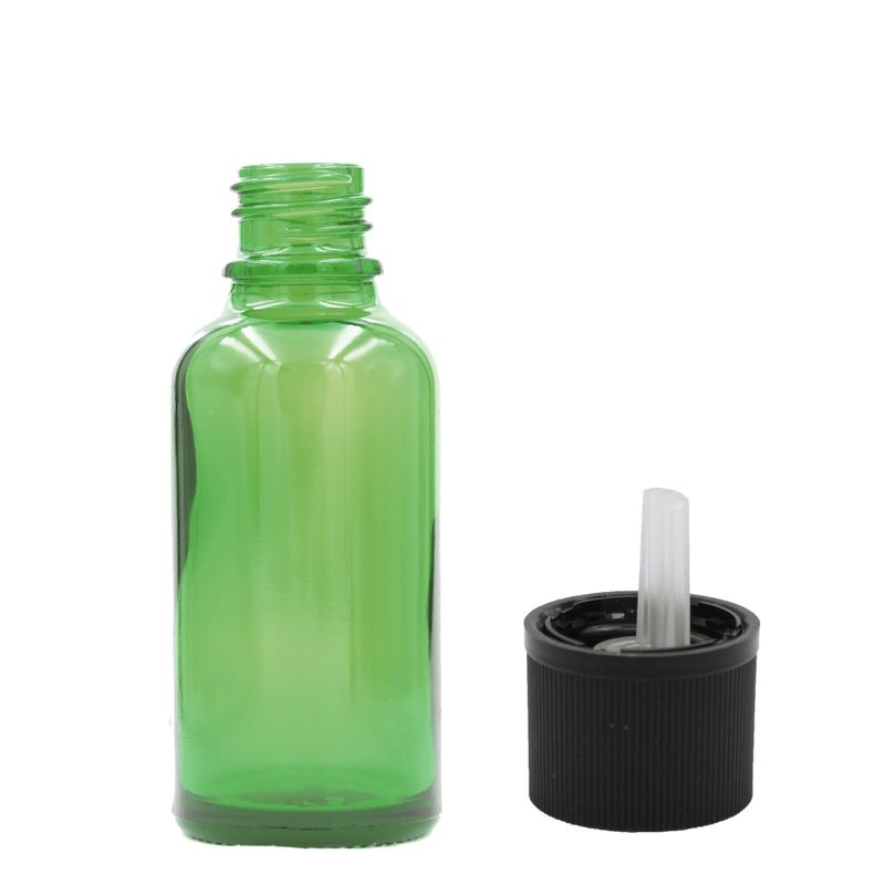 30ml Green Glass Dropper Bottle  - No Cap